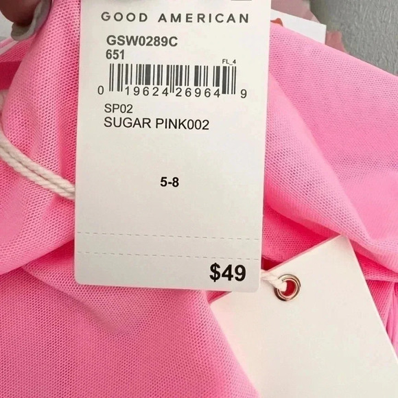 NWT Good American Sugar Pink Leg Daze Mesh Tie Sarong Coverup, Size 2x-5x (2) - Picture 7 of 8